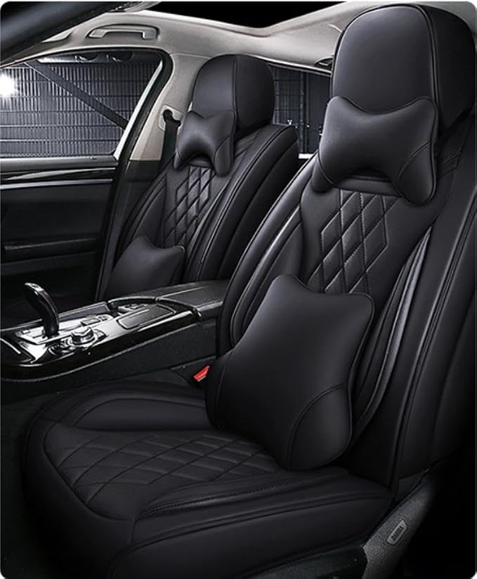 Leather Car Seat Covers for Volkswagen Atlas 2019-2023 Waterproof, Breathable by ijesign