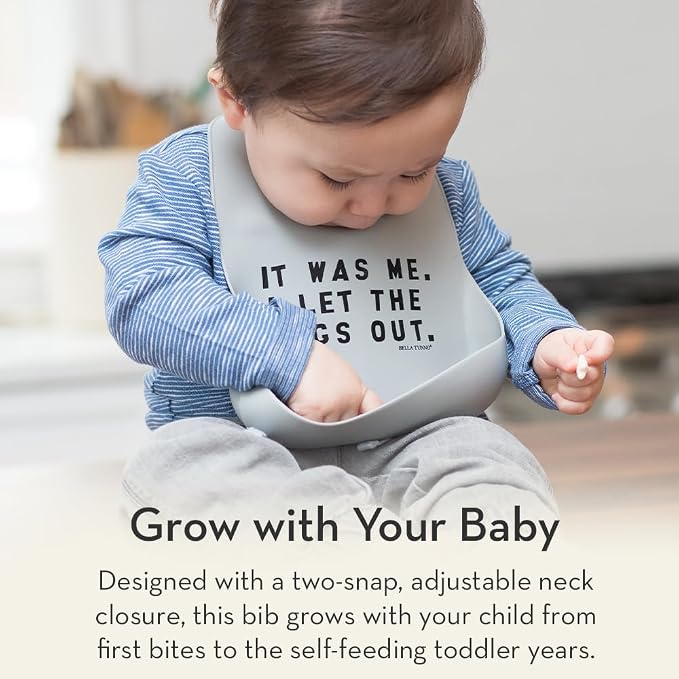 Baby Bib for Eating by Bella Tunno, Waterproof Silicone Bib - Image 4