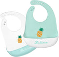 Silicone Bibs for Babies and Toddlers 2 Sets Feeding Bibs for Boy and Girl by Eimmabey