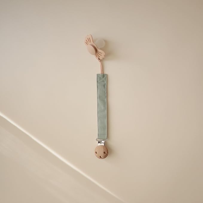 mushie Linen Baby Pacifier Clip Holder | Soft Fabric Strap - Image 4