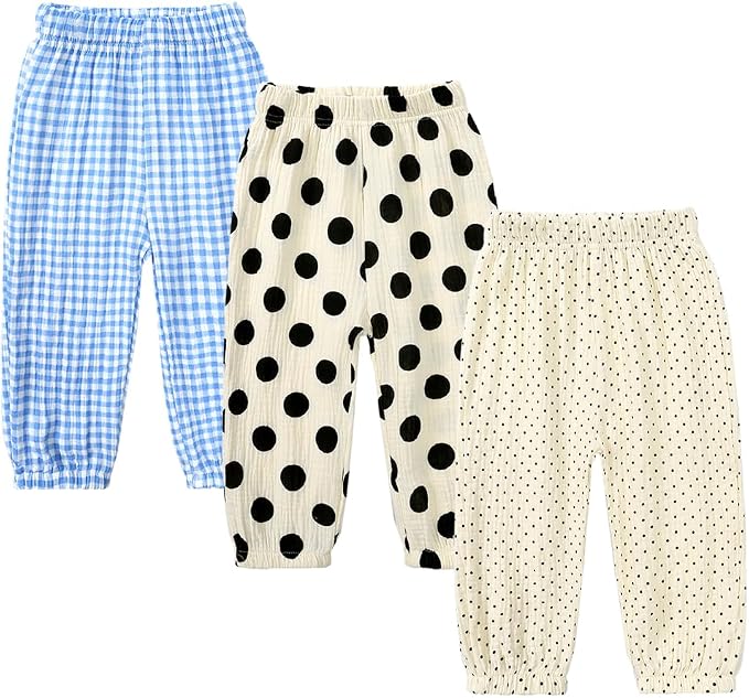 MYGBCPJS Baby Boys Girls Cotton Linen Trousers Kids Casual Ankle Pants Loose by MYGBCPJS