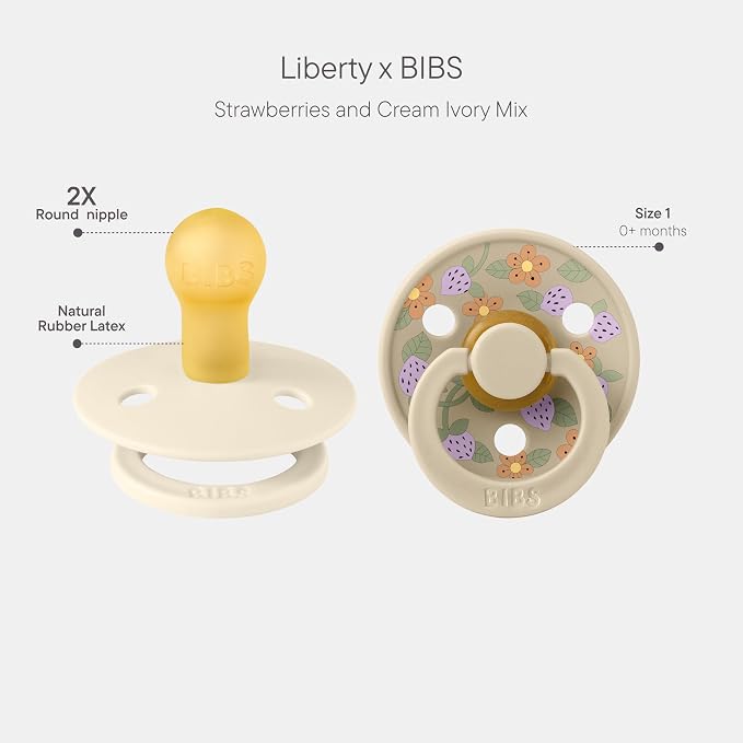 BIBS Colour Liberty Soother 2-Pack, BPA Free Dummy Pacifier, Round Nipple. - Image 2