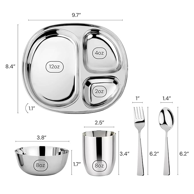 Ahimsa Stainless Steel Kids Dinnerware Set - Image 7