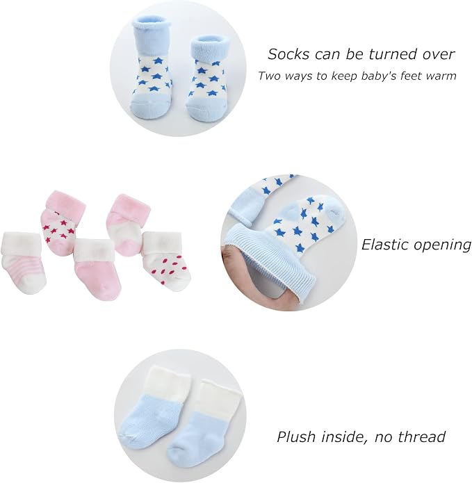 Newborn Baby Boy Girl Caps Mittens Socks Set Cotton Baby Essentials Accessories - Image 2