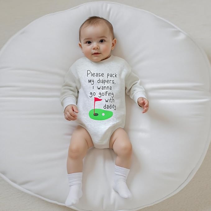 VISGOGO Newborn Infant Baby Boy Girls Oversized Romper Little Dude Sweater - Image 2
