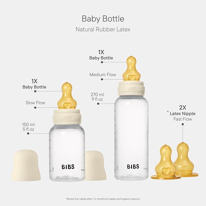 BIBS Baby Bottle Grow & Flow Starter Kit Natural Rubber Latex - Image 2