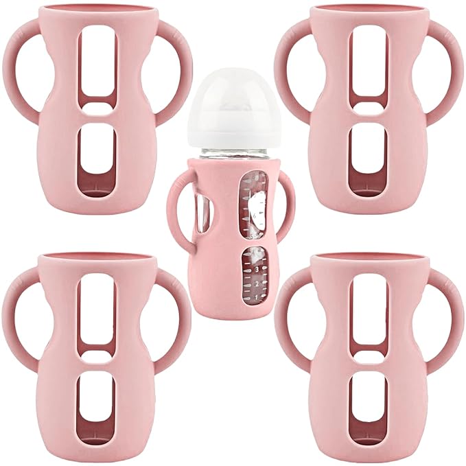 4 Pack Silicone Sleeves for Avent Natural Glass Baby Bottles, Silicone and by Unknown