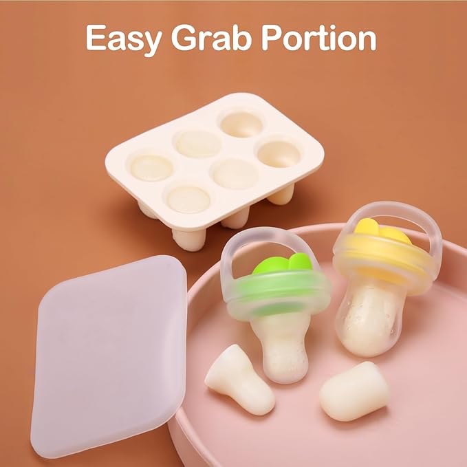Baby Food Freezer Tray with Lid 2 Pack, Silicone Breastmilk Popsicle Mold - Image 4
