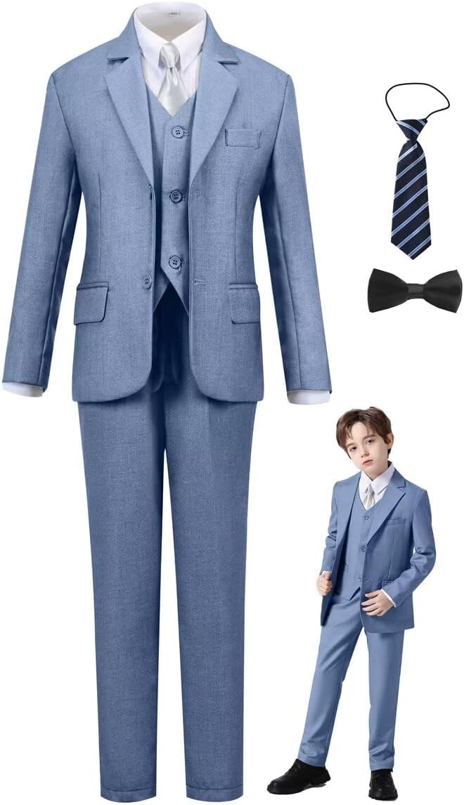 Boys Suit Set Slim Fit Kids Formal Suits Toddler Tuxedo Wedding Prom Classic - Image 7