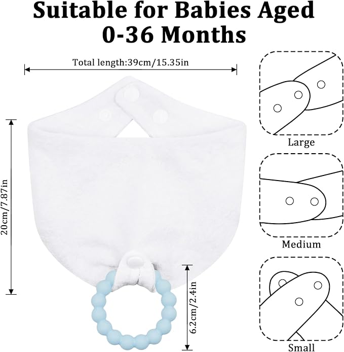 Baby Bandana Bibs & Teethers 6-Pack, 100% Organic Cotton, Super Absorbent & Soft - Image 3