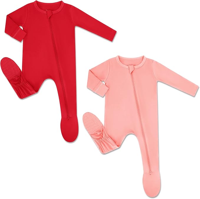 HAPIU Rayon from Bamboo Baby Footed Pajamas, 2 Way Zipper YKK, Footie by HAPIU