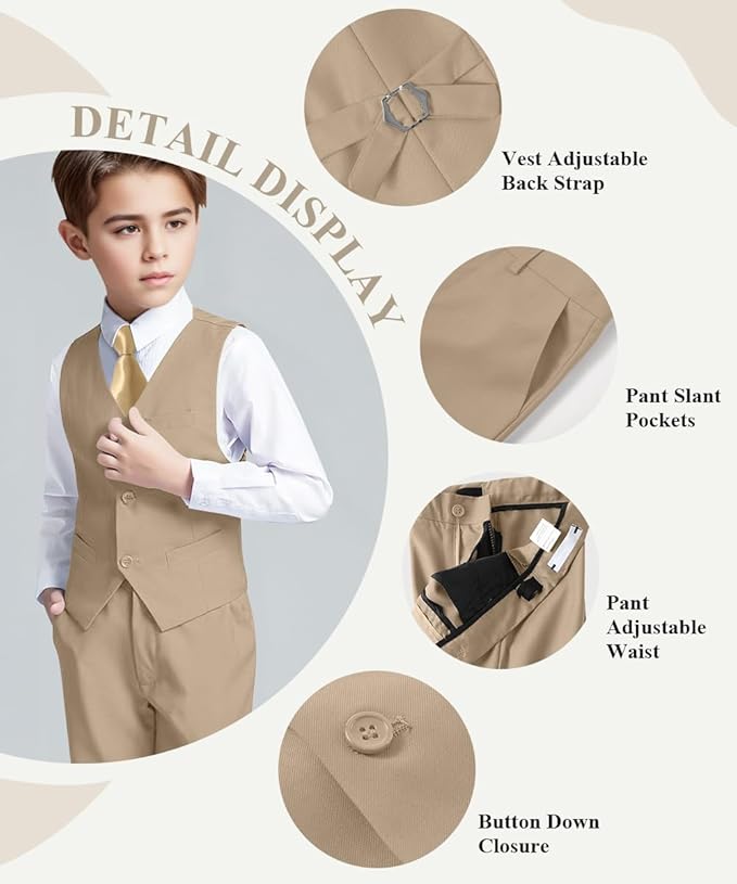 Visaccy Boys Suits Slim Fit Dress Clothes Ring Bearer Outfit - Image 2
