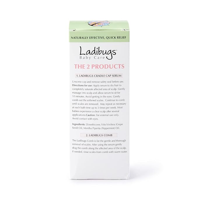 Ladibugs Cradle Cap Remedy Kit, 3oz | Includes Cradle Cap Serum & Fine-Toothed - Image 4