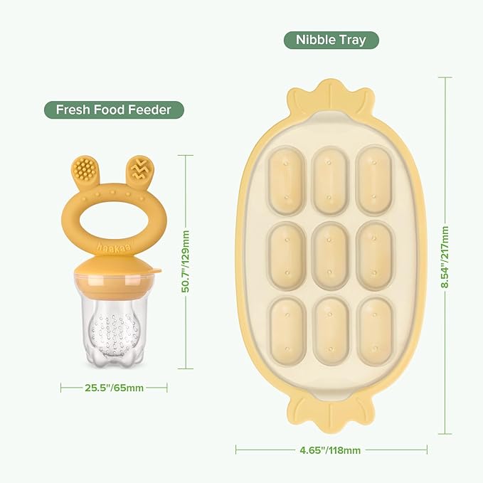 Haakaa Baby Fruit Food Feeder & Silicone Nibble Tray Combo - Image 8