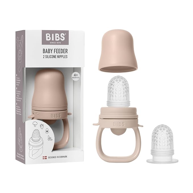 BIBS Baby Feeder with 2 Silicone Nipples, Compatible with Freezer Tray by BIBS