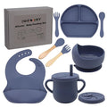 100% Silicone Baby Feeding Set, BPA Free Baby Dishes by Dormlony