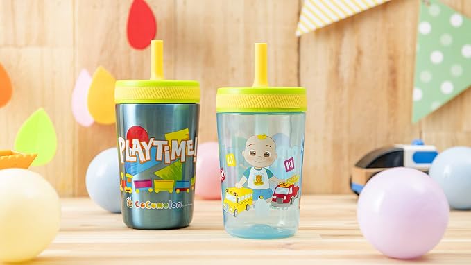 Zak Designs CoComelon Kelso Tumbler Set, Leak-Proof Screw-On Lid - Image 11