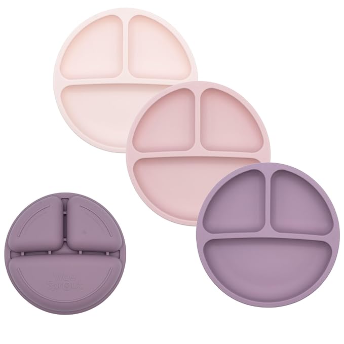 WeeSprout Silicone Divided Plates, 100% Food Grade Silicone Plates by WeeSprout