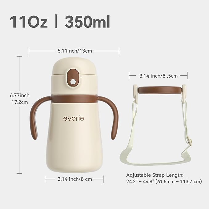 Evorie Leak Proof Vacuum Insulated Water Bottle, 316L Stainless Steel Sippy Cup - Image 7