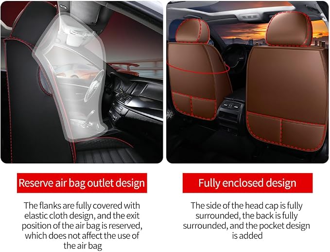 Leather Car Seat Covers for Toyota Corolla 2006-2024, Car Seat Covers Full Set - Image 3