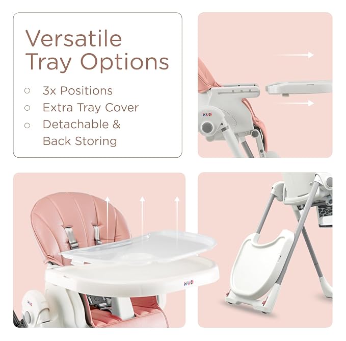 KÜB 3-in-1 Foldable Baby High Chair | 7 Height & 4 Recline Adjustable | - Image 4