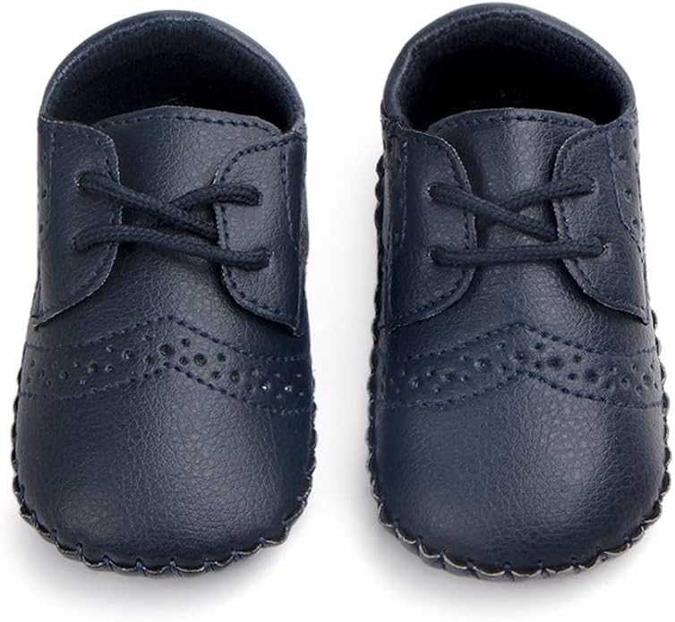 LONSOEN Baby Girls Boys Loafers Prewalker Dress Crib Shoes - Image 2