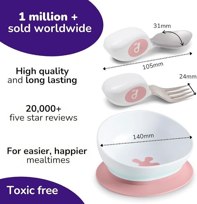 doddl Toddler Utensils, Ergonomic Fork and Spoon Set - Image 2