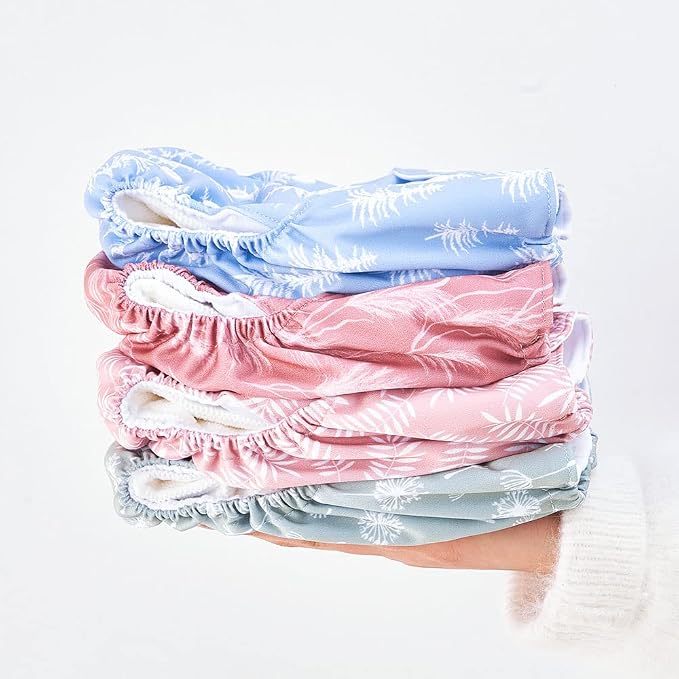 HappyFlute 9 Sets Newborn Baby Cloth Pocket Diapers One Size Adjustable - Image 7
