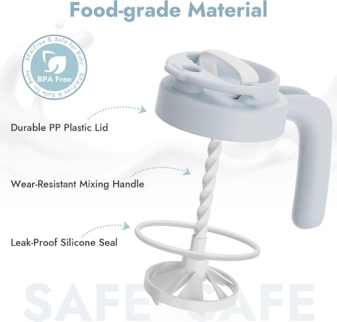 Papablic 32oz Formula Mixing Pitcher Lid, Breastmilk Pitcher Mixing Handle & - Image 6