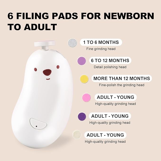 Baby Nail File Electric, Gentle Rechargeable Nail Trimmer, Baby Nail Clippers - Image 7