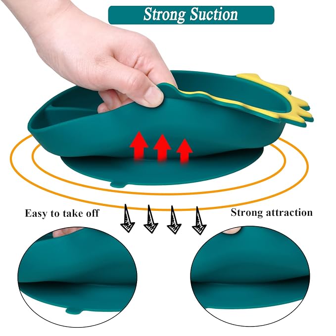 Suction Plates for Baby, Silicone Toddler Plates - Image 3