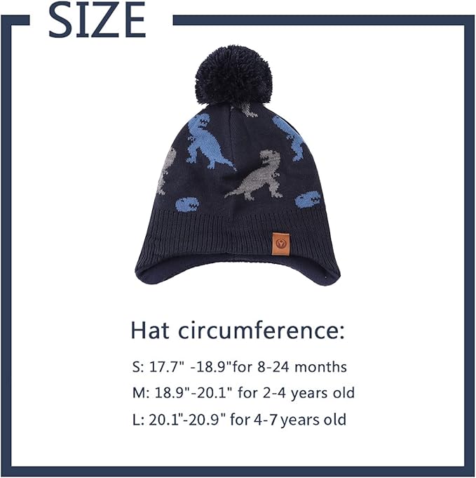 JANGANNSA Knitted Baby Hat Scarf Set Winter Warm Boys Girls Beanie Fleece - Image 6