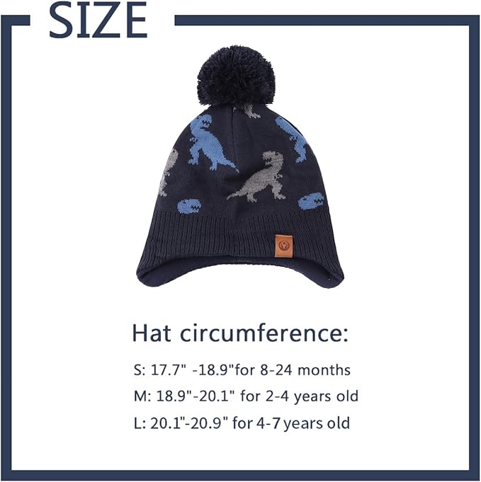 JANGANNSA Knitted Baby Hat Scarf Set Winter Warm Boys Girls Beanie Fleece - Image 6