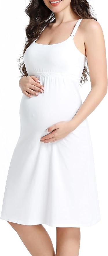 SUIEK 3-Pack Maternity Nursing Nightgown Cotton Breastfeeding Dress Pregnancy - Image 3