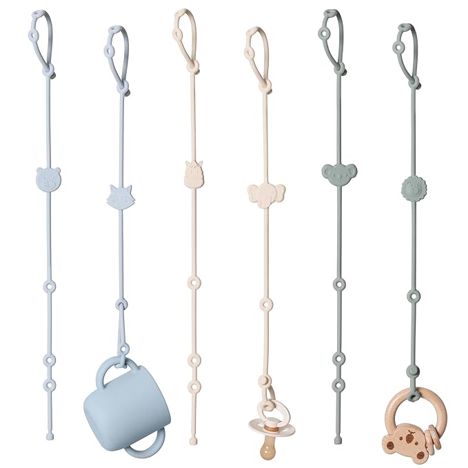 ROCCED Toy Straps for Baby 6pcs, Silicone High Chair Toys Straps Stroller by ROCCED