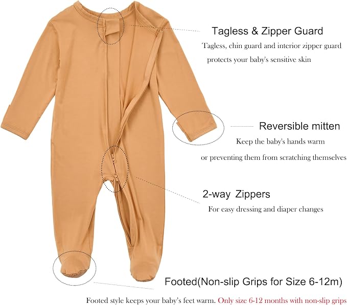Aablexema Baby Footie Pajamas Zipper - Image 3