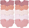 Baby Bibs Muslin Bibs for Baby Girl Boy for Drooling and Teething 10 Pack by DOSMINE