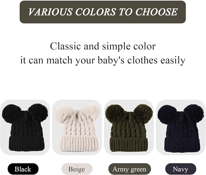 Yuoahcn Baby Girl Beanie Winter Baby Boy Hat - Image 5