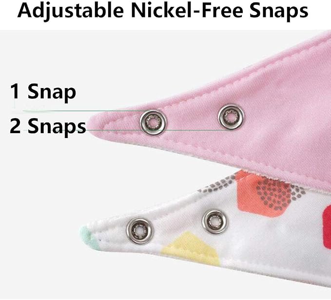 Baby Dribble Bib, Toddler Bandana Bib 3 Packs Super Absorbent Cotton Feeding - Image 5