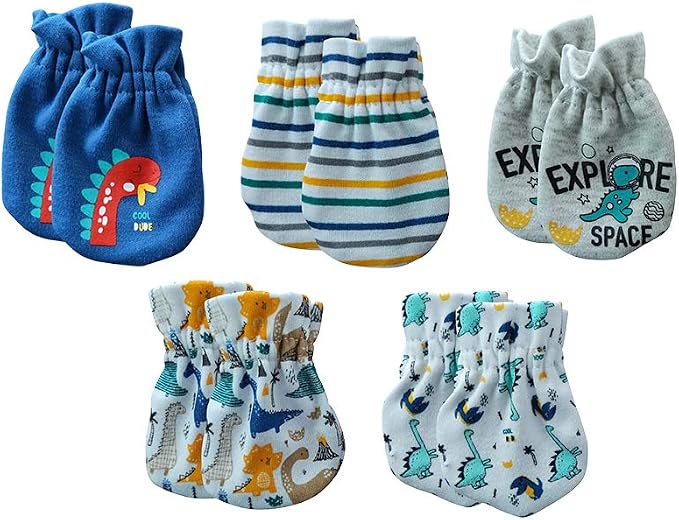 Newborn Baby Boy Girl Caps Mittens Socks Set Cotton Baby Essentials Accessories - Image 2