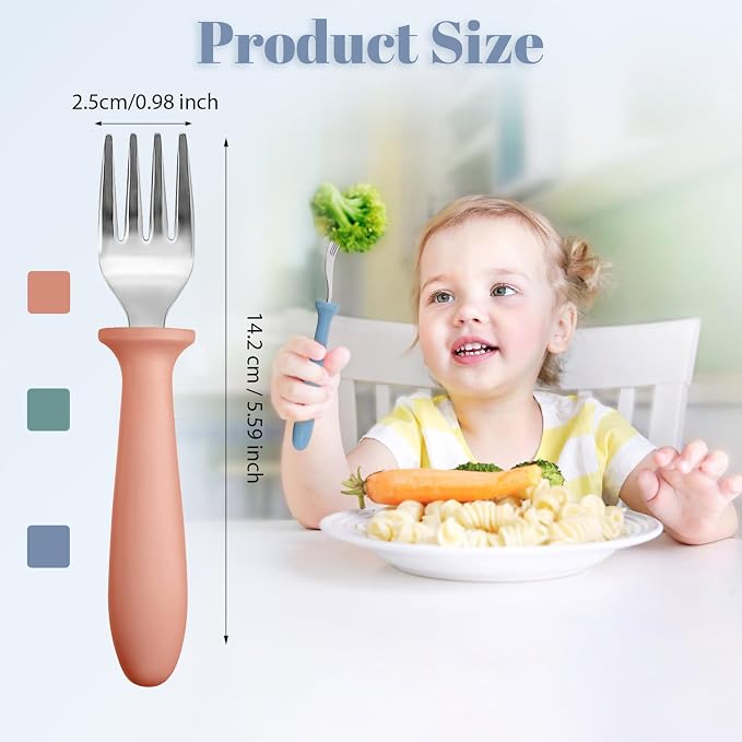 Pimoys 6-Pack Stainless Steel Toddler Forks Baby & Kids Utensils - Image 3