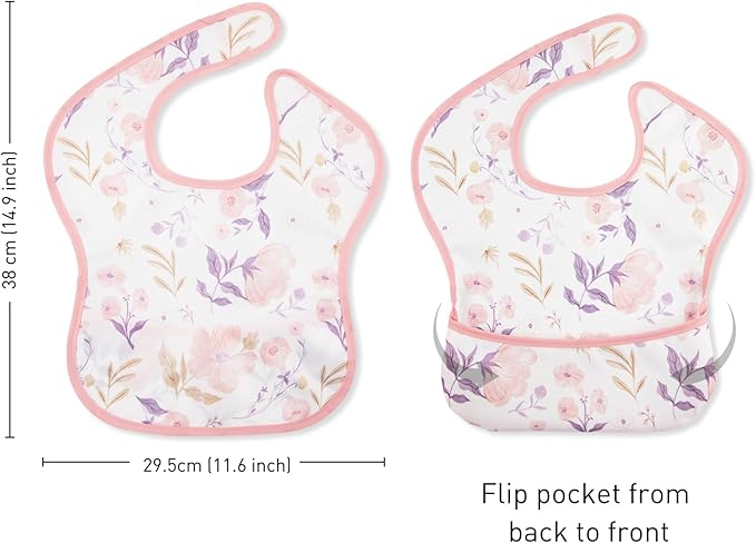 Mess Proof Baby Bib 3 Pack, Waterproof Led Weaning Baby Feeding Bibs - Image 3