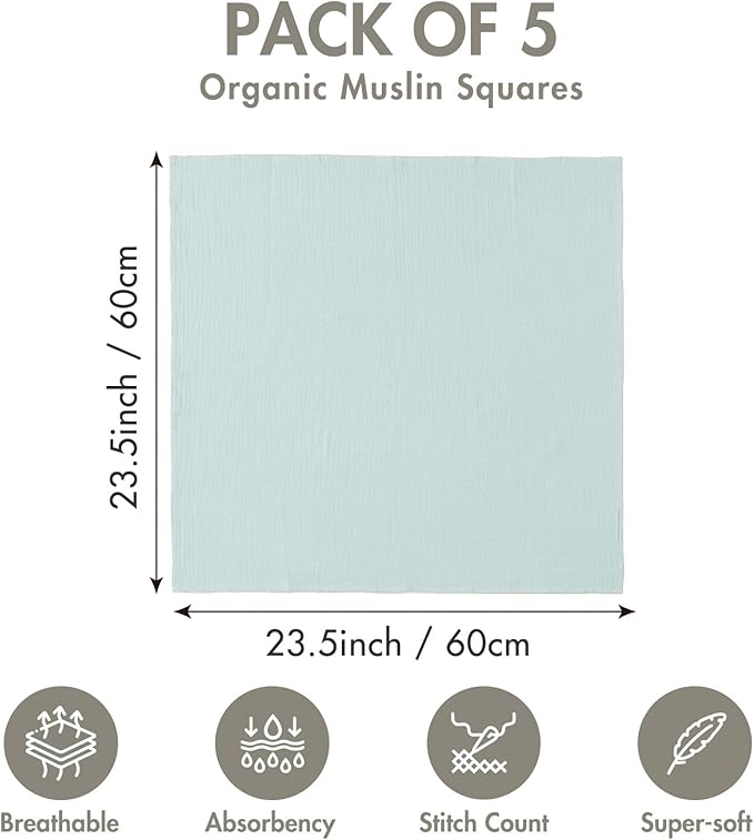 Muslin Receiving Blankets, Neutral Blanket Swaddling - Image 2