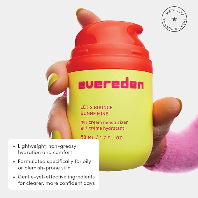 Evereden Let's Bounce Gel-Cream Preppy Skincare Moisturizer: Light, Non-Greasy - Image 2