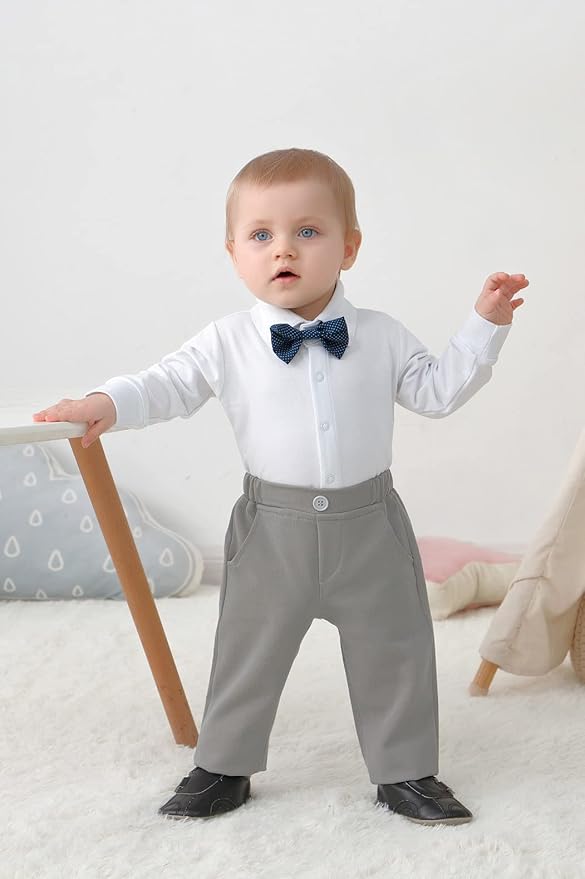 DISAUR Baby Boy Clothes Toddler Boy Outfits 4PCS Gentleman Dress - Image 3