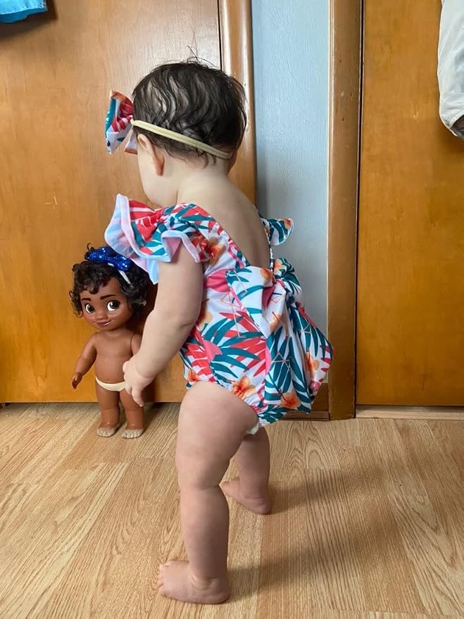 Toddler Girl Baby Ruffles Mermaid Fish Scale Swimsuit One Piece Swimwear - Image 5