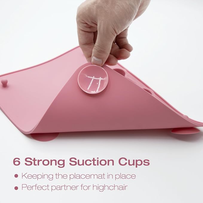 2 Pack Baby Silicone Mat with Suction Base and 4 Stretchable Straps, 6 Strong - Image 5