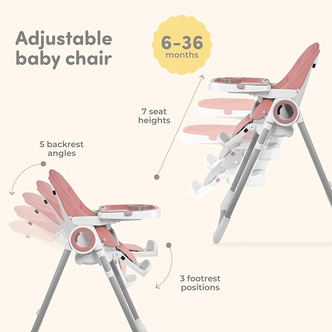 Sweety Fox Baby High Chair Adjustable to 7 Different Heights - Image 2