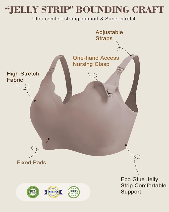 As Fairy Wireless Seamless Pumping Bra Hands Free Nursing Bra Wirefree Comfort - Image 5