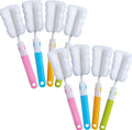 Bottle Brush 8PCS Sponge Cup Brush Set Cup Scrubber Brush Portable Long Handle by INVODA